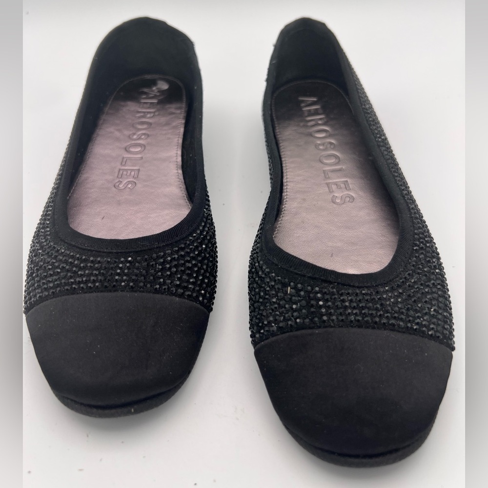 AeroSoles Black Rhinestone Shoes | Ballet Sz 6.5